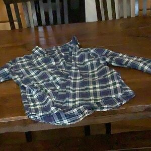 Plaid Kids Shirt - Blue and Green